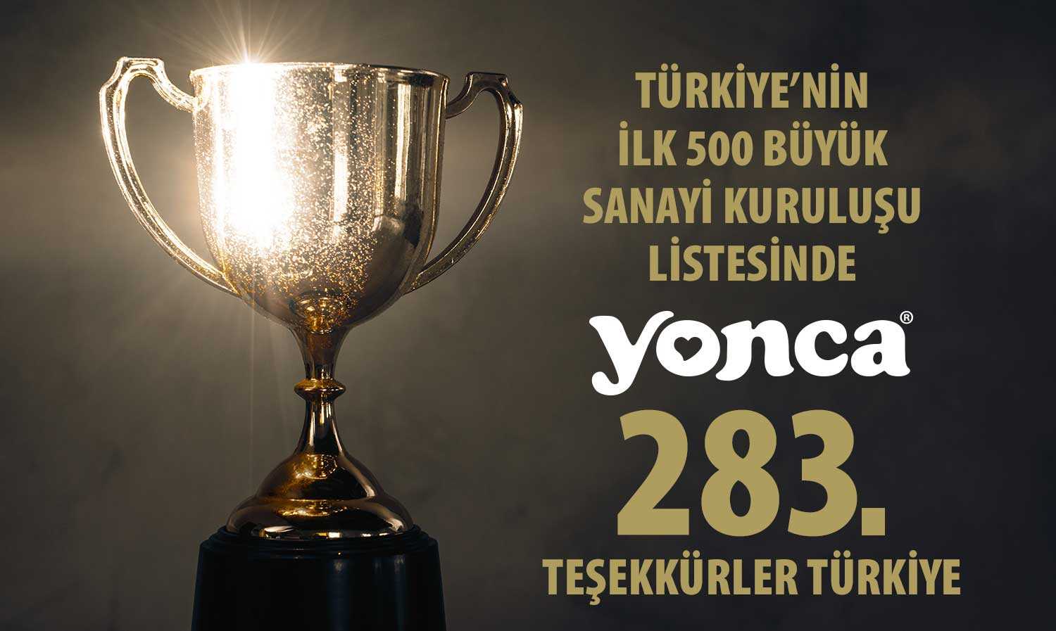 2022 İSO İlk 500 listesinde 283. sıradayız.