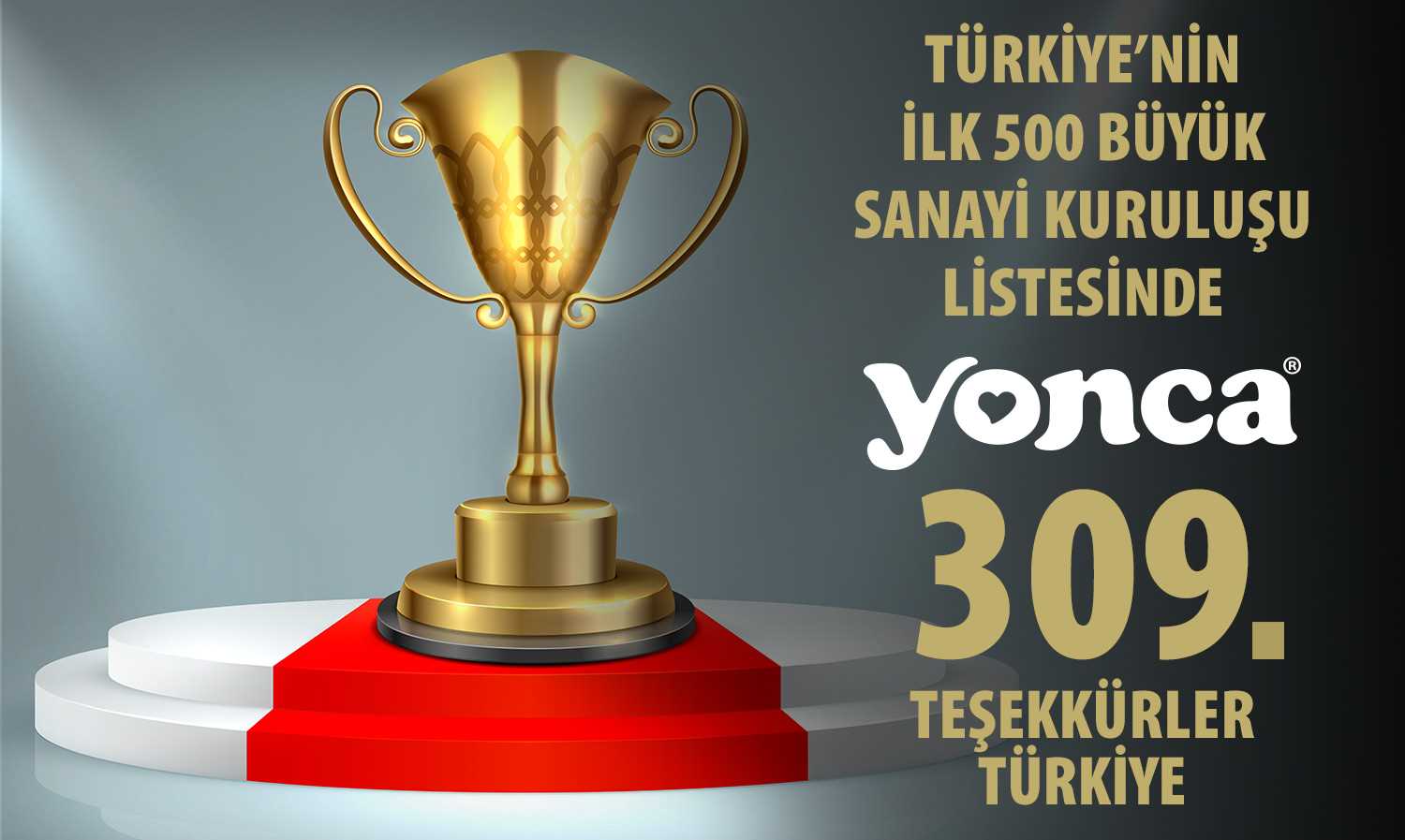 2023 İSO İlk 500 listesinde 309. sıradayız.