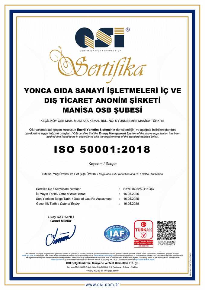 YONCA GIDA UKAS IFS